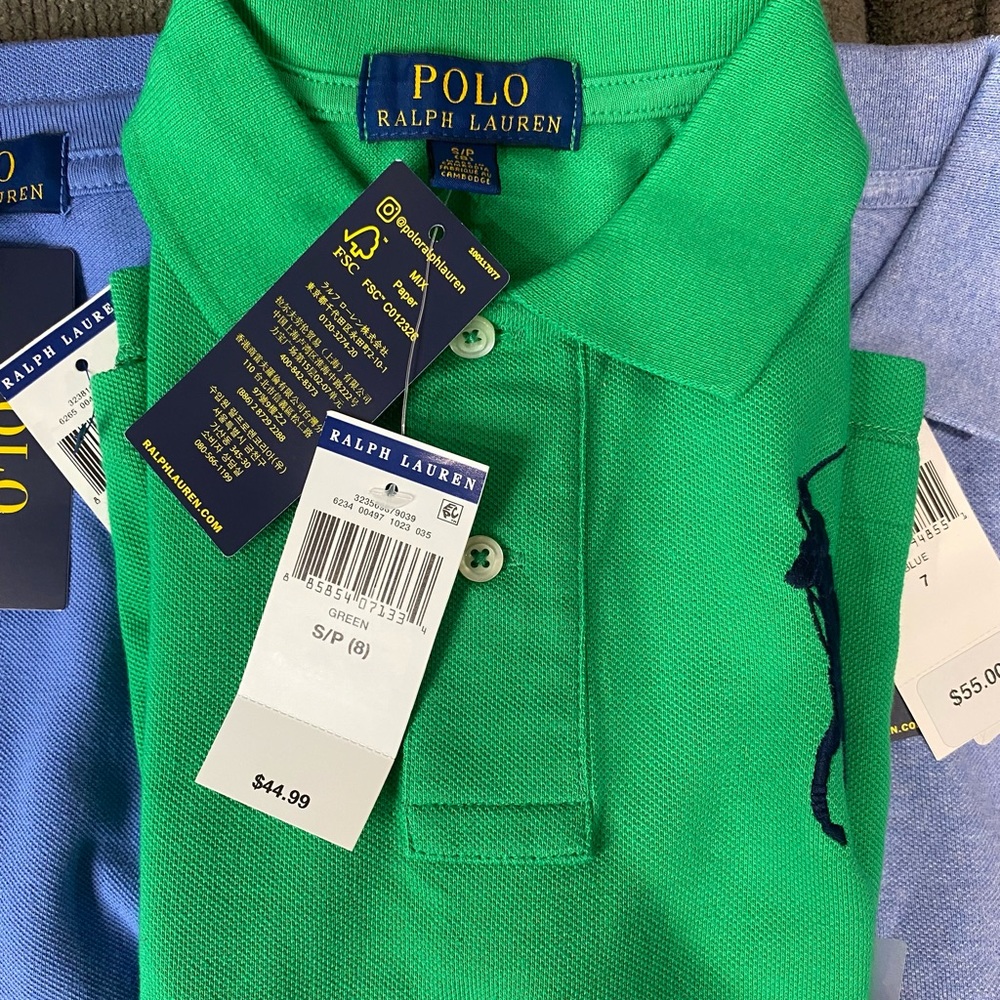 Polo Ralph Lauren green polo shirt small 8 new
